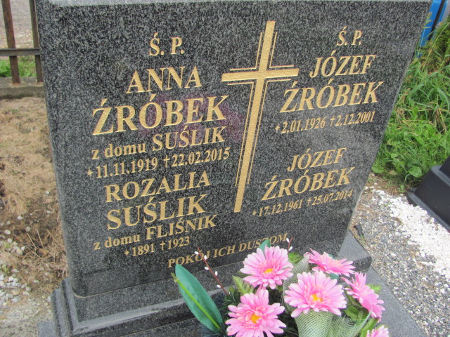 Józef Źróbek 1961 Spytkowice - Grobonet - Wyszukiwarka osób pochowanych