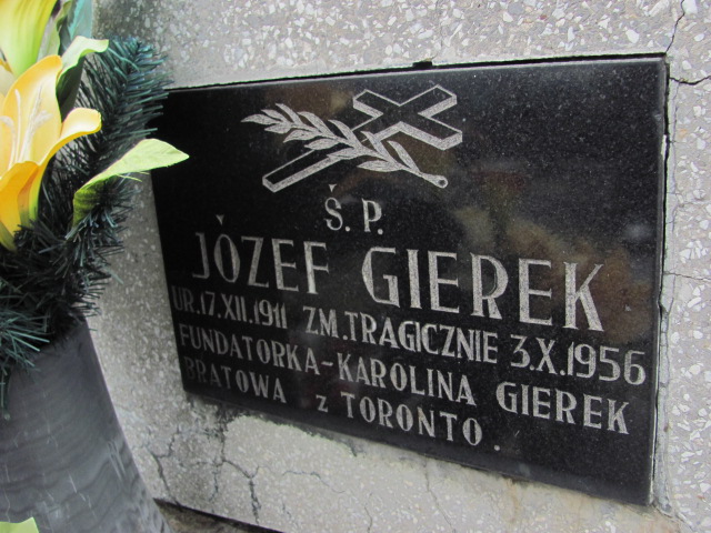 Józefa Gierek 1911 Spytkowice - Grobonet - Wyszukiwarka osób pochowanych